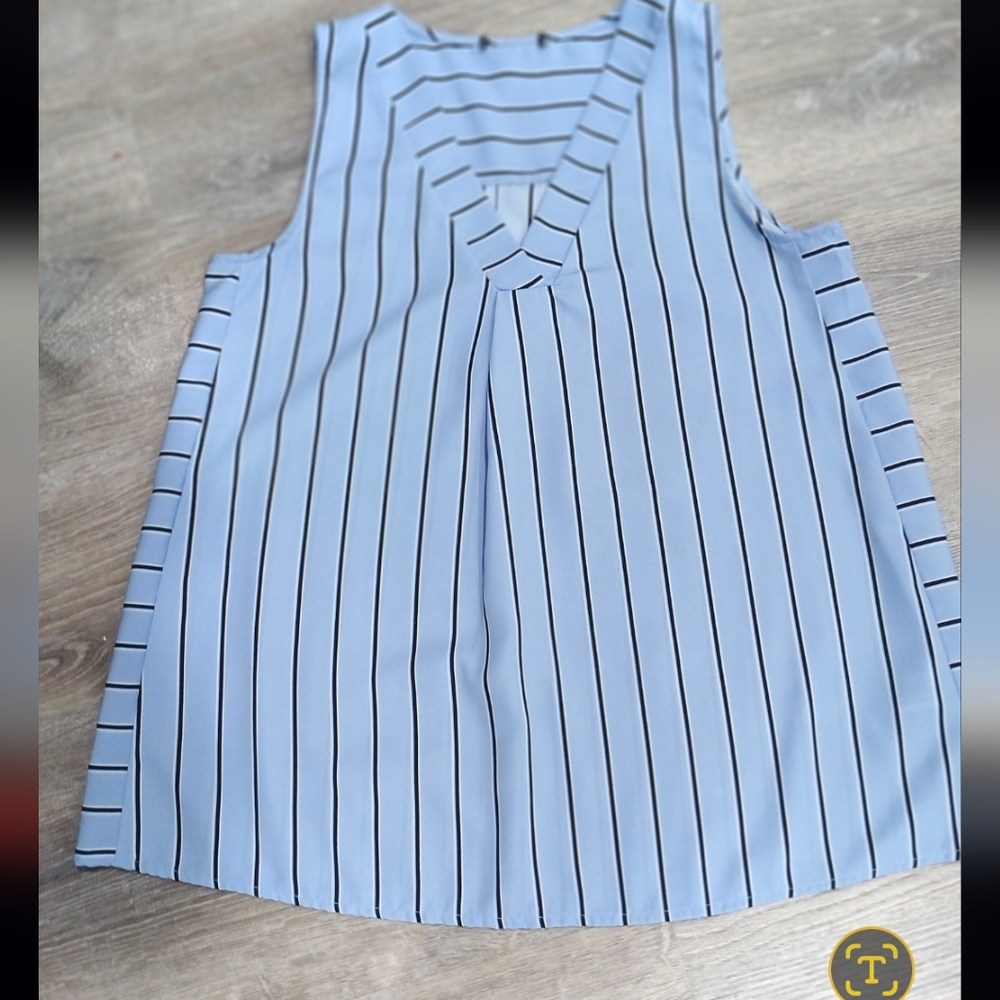 Striped Sleeveless Blouse